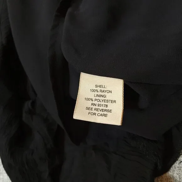 Philosophy Black Whimsigoth Dress 2 Sharkbite Hem Gauzy Ruffle Sleeve Witchy - Picture 7 of 16